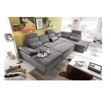 Design Ecksofa Stoff L-Form Bettfunktion Couch Polster Eck Modern
