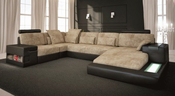 Moderne Ecksofa Couch Designsofa Polster U Form Garnitur Eckcouch Ledesofa Neu