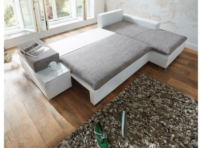 Schlafsofa Design Ecksofa L-form Bettfunktion Textil Couch Sofas Stoff