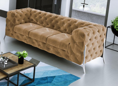 Chesterfield Dreisitzer Bequeme Designer Wohnzimmer 3 Sitzer Couch