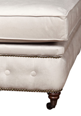 Chesterfield Dreisitzer Couch Sofa Polster + Hocker Sofas Couchen 2tlg. Set Neu