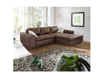 Big Sofa Couch Ecksofa Vintage xxl Polster Eck Garnitur Stoff Wohnlandschaft