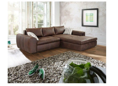 Big Sofa Couch Ecksofa Vintage xxl Polster Eck Garnitur Stoff Wohnlandschaft