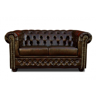 Chesterfield Sofa York 2 Sitzer mit Bettfunktion Couch Polster Sofas Couchen Neu