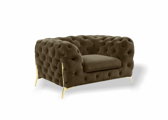 Chesterfield Ohrensessel Sessel 1 Sitzer Sofa Couch Polster Couchen Textil Neu