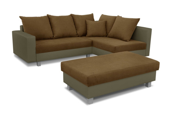 Sofa L-Form Ledersofa Textil Couch Wohnlandschaft Ecksofa Garnitur Polster