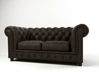 Chesterfield Couch 2 Sitzer Polster Sitz Textil Stoff Couchen Leder Sofas Sofa