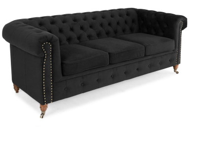 Chesterfield 3 Sitzer Couch Textil Stoff Sofa Edles Design Klassische Möbel Neu