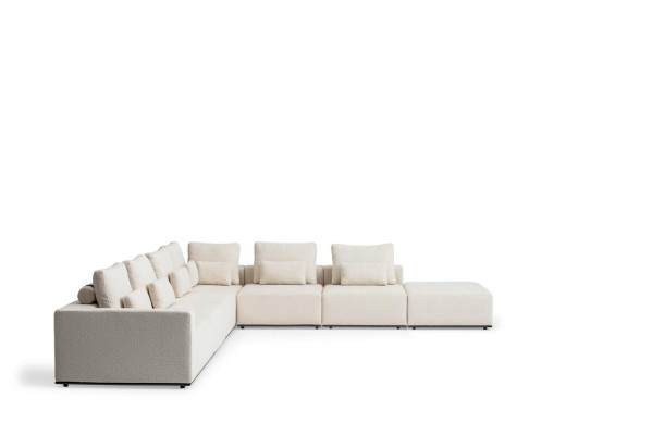 Weiße Wohnlandschaft Wohnzimmer L-Form Sofa Polster Designer Möbel Stil