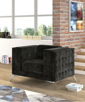 Chesterfield Sessel Couch 1 Sitzer Sofa Textil Stoff Couchen Polster Neu