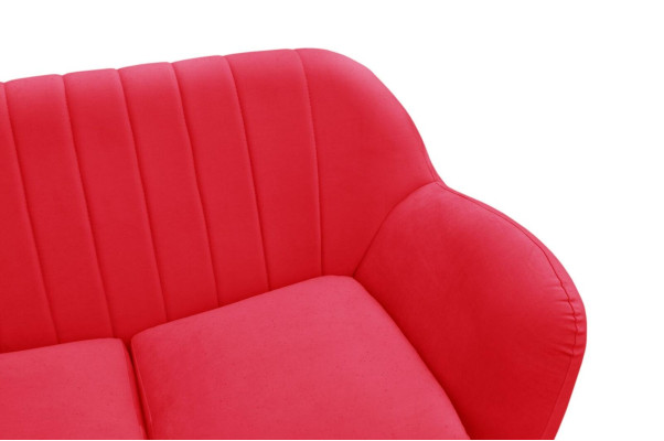 Dreisitzer Couch Polster Design Sofa 3er Sitz Sofas Zimmer Rot Luxus Couchen