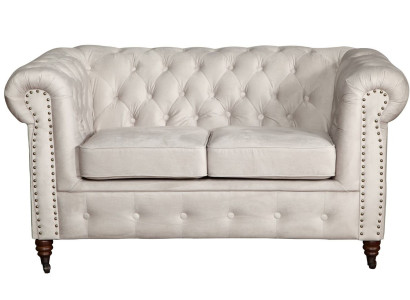 Sofa 2 Sitzer Chesterfield Couch Textil Stoff Sofa Möbel Edles Design