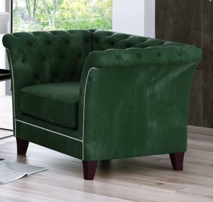 Chesterfield Sessel Couch Polster 1 Sitzer Samt Design Couchen Deko Sofas