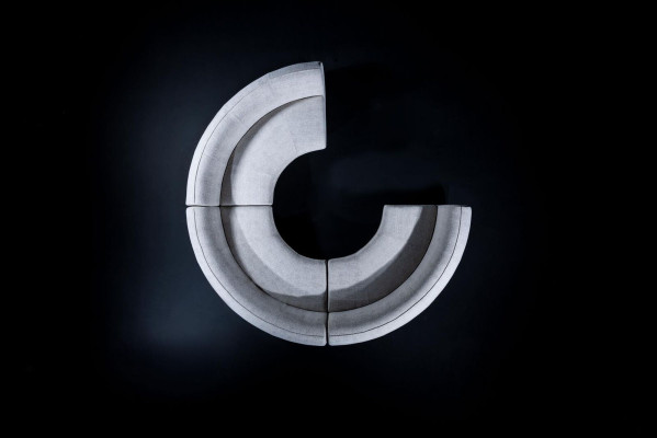 Rundes U-Form Sofa Luxus Design Wohnzimmer Sofa Relax Garnitur