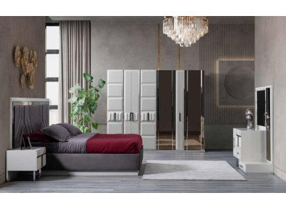 Schlafzimmer Set Italienischer Stil Möbel Bett Kleiderschrank Nachttisch 5tlg.