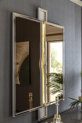 Esszimmer Set Grau Anrichte Schön Spiegel Luxus Design Elegantes Modern 2tlg.