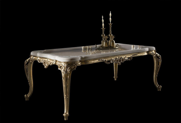 Modern Luxus Esstisch Eleganter Tisch klassische Esszimmer Tische Möbel Gold