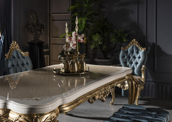 Modern Luxus Esstisch Eleganter Tisch klassische Esszimmer Tische Möbel Gold