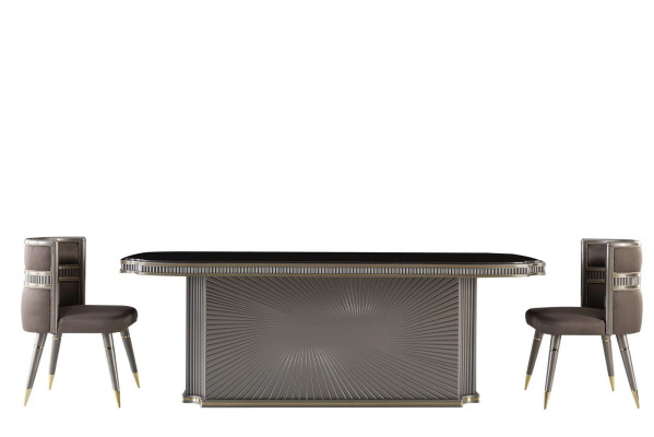 Esszimmer Set Braun Esstisch 2x Stühle Garnitur Tische Gruppe 3tlg.
