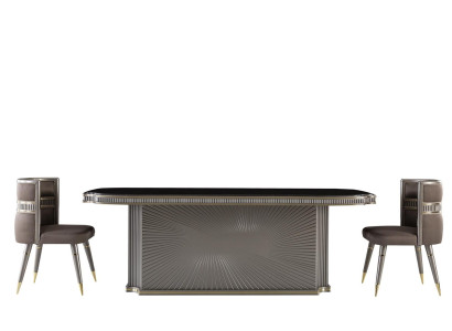 Esszimmer Set Braun Esstisch 2x Stühle Garnitur Tische Gruppe 3tlg.