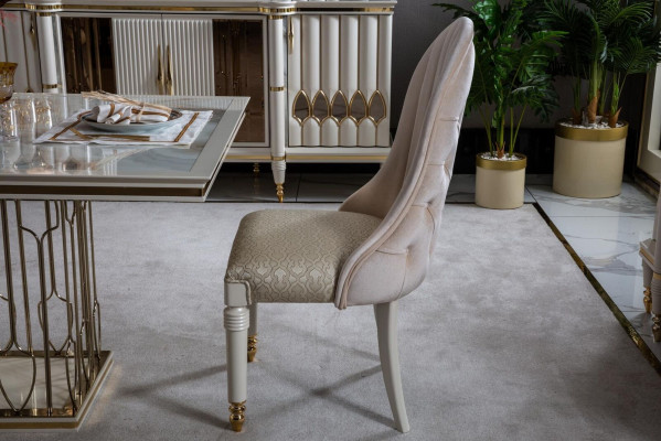 Esszimmer Set Weiß Esstisch Schön 4x Stühle Modern Elegantes Design Neu 5tlg.