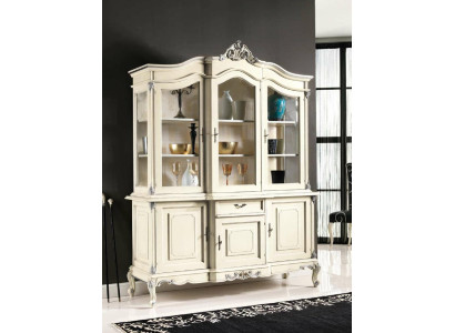 weiße Vitrine Italienische Luxus Möbel Vitrinen Anrichte Schrank Glas Schränke