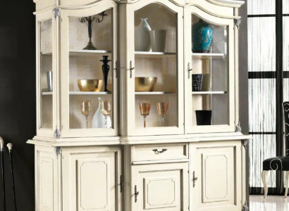 weiße Vitrine Italienische Luxus Möbel Vitrinen Anrichte Schrank Glas Schränke