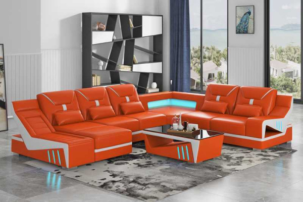 Wohnlandschaft Sofa U Form Ecksofa Designersofa Schwarz Eckgarnitur