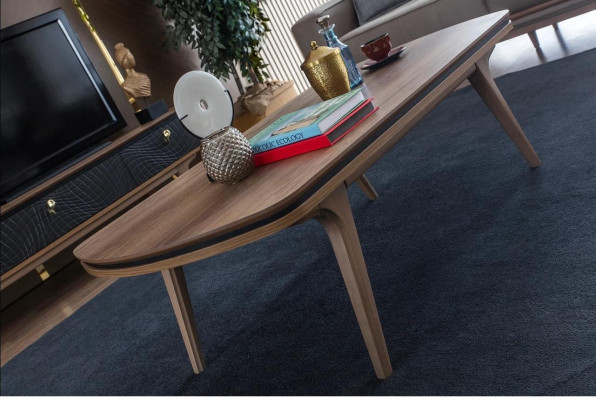 Couchtisch 130 x 75 Tisch Möbel Einrichtung Holztische Modern Möbel