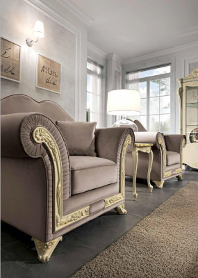 Wohnzimmer Set Sofagarnitur Holz Wohnzimmer Klassische Design Italien Set 9tlg.
