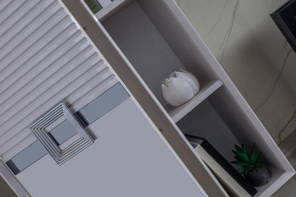 Modern Wohnwand Wohnzimmer Besteht aus 4tlg in Ekclusive Weiß Wohnwände