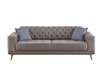 Sofa 4 Sitzer Design Sofas Polster Grau Textil Relax Sitz Möbel Modern