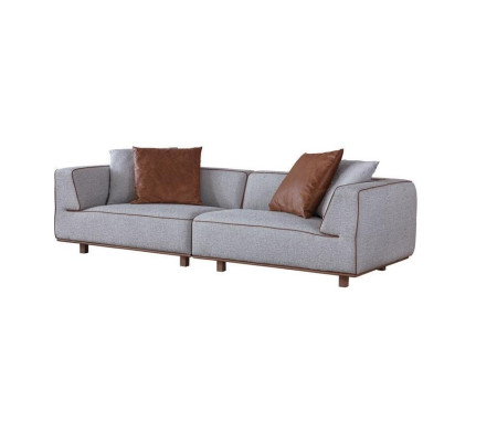 Sofa 4 Sitzer Design Sofas Polster Grau Textil Relax Sitz Möbel 272cm xl