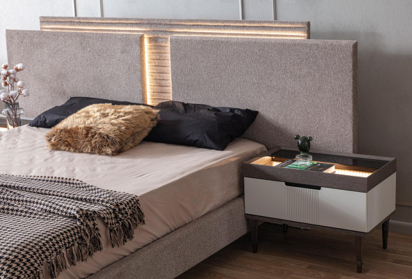 Design Schlafzimmer 5 tlg. Schlafzimmer Set Bett Nachttisch Schminktisch