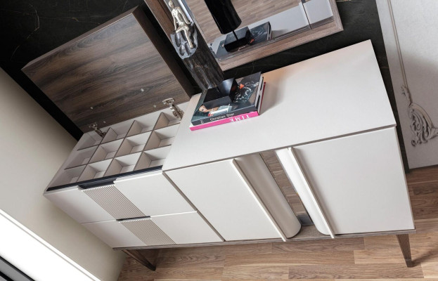 Design Schminktisch mit Spiegel Luxus Schlafzimmer Möbel 2tlg. Stil