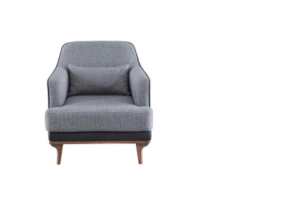 Sessel Modern Grau Wohnzimmer Sitzmöbel Textil Design Möbel Einsitzer