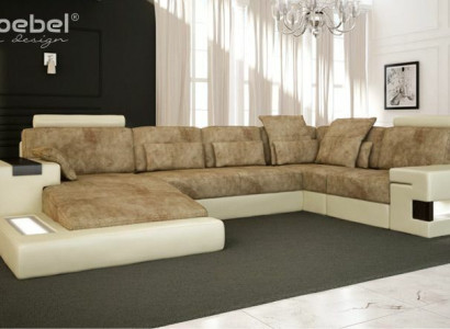 Wohnlandschaft Sofa Couch Polster Vintage Sofas Ecke Ecksofa U-Form Neu