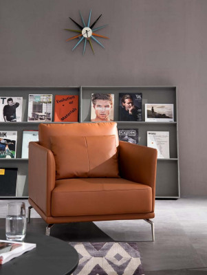 Sessel Leder Design Polster Deko Lounge Stuhl Sitz Luxus Zimmer Warte Neu