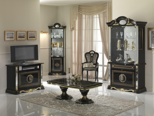 Wohnzimmer Set Vitrine Kommode Spiegel Esstisch Design Schrank Möbel
