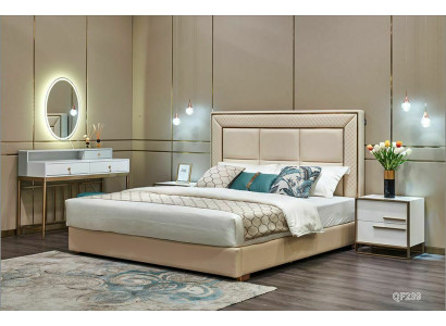 Bett Polster Design Luxus Doppel Hotel Betten Schlaf Deko Zimmer Leder