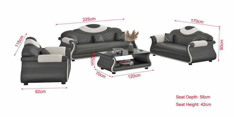 Komplette Couchgarnitur Sofagarnitur 3tlg Sofas Ledersofas Sofa Braun
