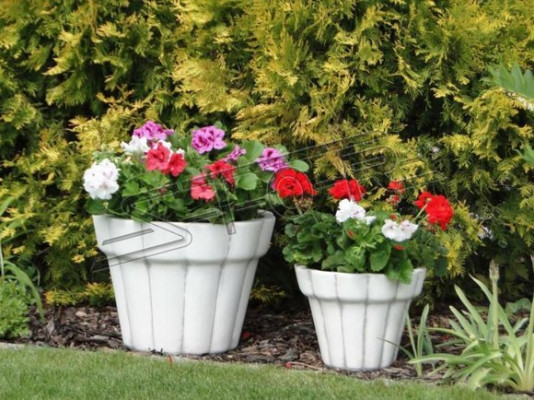 Blumenkübel Pflanz Kübel Dekoration Vasen Garten Natur Figur Blumentöpfe