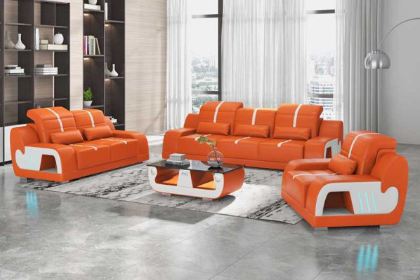 Couchgarnitur Luxus Sofagarnitur Komplette Weiß Kunstleder Sofa 321