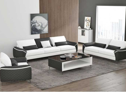 Weiß Sofagarnitur Couchgarnitur Ledersofa Sofa Komplette Wohnzimmer