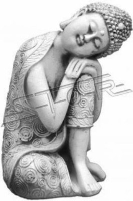 Dekorative Buddha Skulptur in Steinoptik. Große Skulptur für Garten Figur