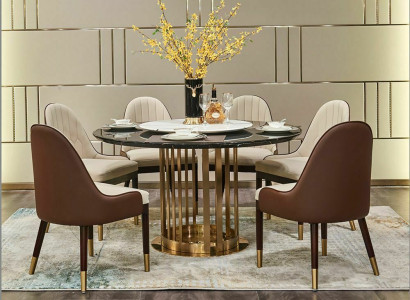 Edelstahl Esstisch Runder Tisch Design Luxus Italienische Möbel Rund