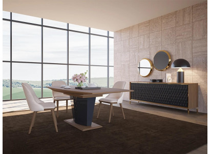 Essgruppe Modern Esstisch Esszimmer 6x Stühle Holz Möbel Luxus
