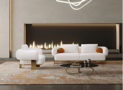 Sofagarnitur Komplette Couchgarnitur Weiß Sitzer Polstersofa Stoffsofa