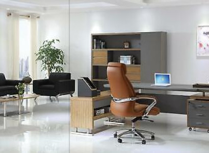 Komplett Set Möbel 2tlg. Schreibtisch Designer Büro Arbeit Zimmer Sessel