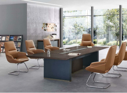 Konferenz Zimmer Meeting Tisch + 6x Stühle Schulungstische Tische 7tlg.